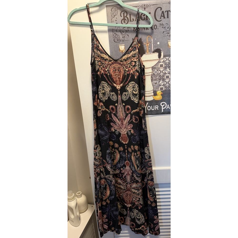 Natural Life Sadie Sz M Medium Boho Floral Spaghetti Strap Maxi Midi Dress Indie - Picture 4 of 7